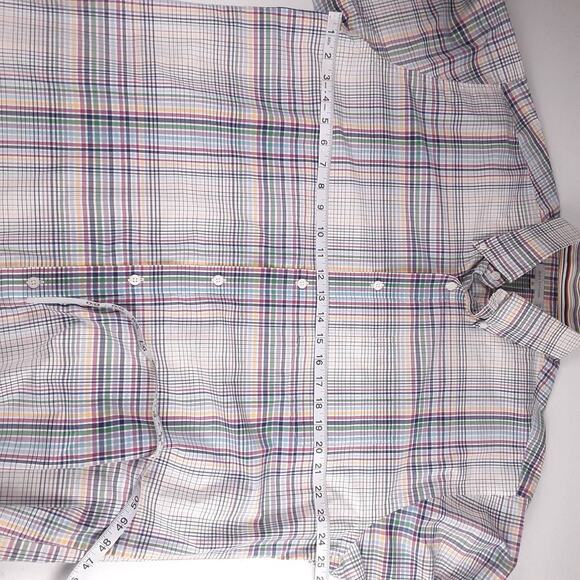 Alex Cannon Red Blue Green White Plaid Men's Button Down  Size XL - Picture 3 of 5